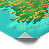 Kaart van Ierland Poster (Hoek)