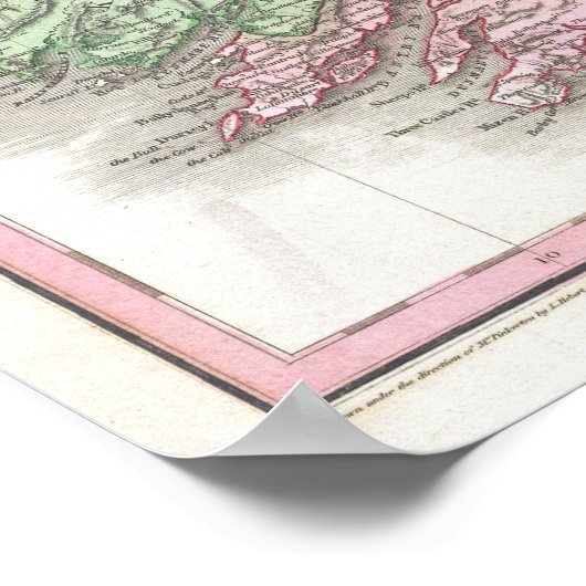  kaart van Ierland Poster (Hoek)