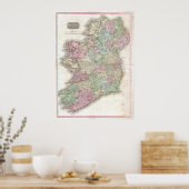  kaart van Ierland Poster (Keuken)