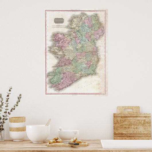  kaart van Ierland Poster (Keuken)