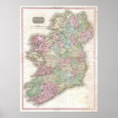  kaart van Ierland Poster (Voorkant)