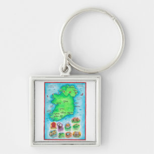 Kaart van Ierland Sleutelhanger