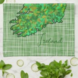 Kaart van Ierland St. Patrick's Day Theedoek