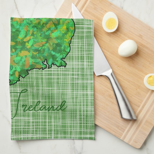 Kaart van Ierland St. Patrick's Day Theedoek (Quarter Fold)