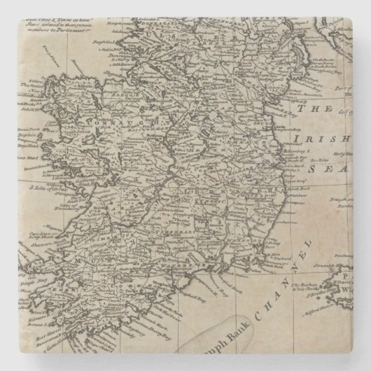 Kaart van Ierland Stenen Onderzetter (Voorkant)