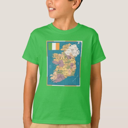 kaart van Ierland T-shirt (Voorkant)