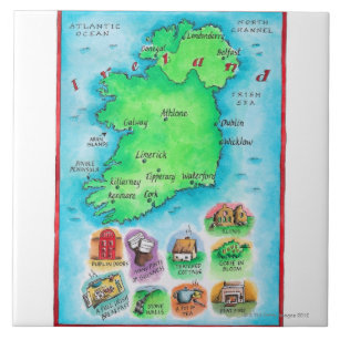 Kaart van Ierland Tegeltje