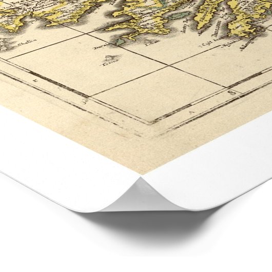 Kaart van Ierland van Frederik de Wit 1710 Poster (Hoek)