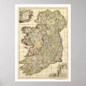 Kaart van Ierland van Frederik de Wit 1710 Poster (Voorkant)