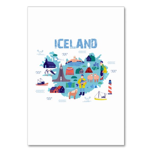 Kaart van IJsland (Voorkant)