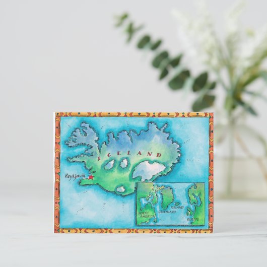 Kaart van IJsland (Staand voorkant)