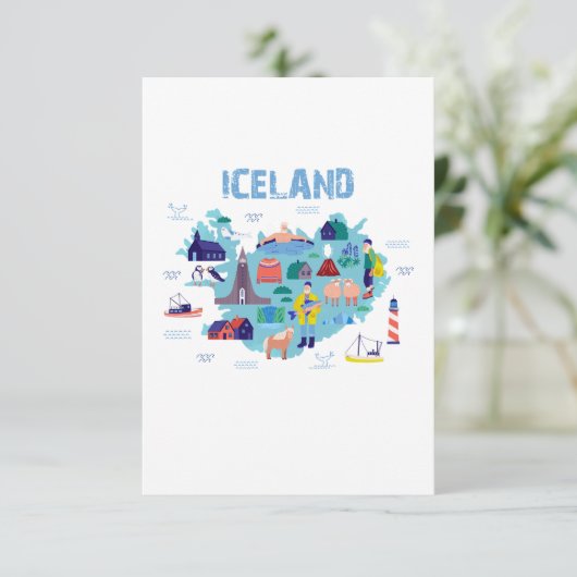 Kaart van IJsland (Staand voorkant)