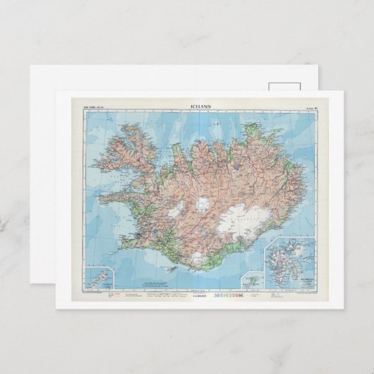  kaart van IJsland (Voorkant / Achterkant)