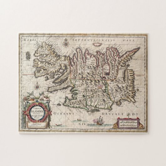  kaart van IJsland (1684) Legpuzzel (Horizontaal)