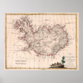  kaart van IJsland (1781) Poster (Voorkant)