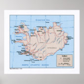 Kaart van IJsland (1981) Poster (Voorkant)