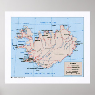 Kaart van IJsland (1981) Poster