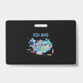 Kaart van IJsland Badge (Back)