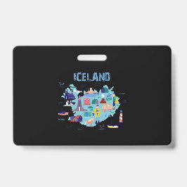 Kaart van IJsland Badge