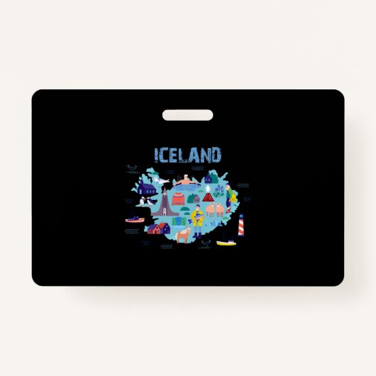 Kaart van IJsland Badge (Voorkant)