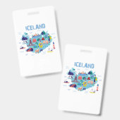 Kaart van IJsland Badge (Front & Back)