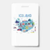 Kaart van IJsland Badge (Back)