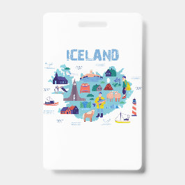 Kaart van IJsland Badge