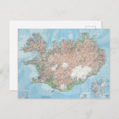  kaart van IJsland Briefkaart (Voorkant / Achterkant)