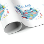 Kaart van IJsland Cadeaupapier (Rol Hoek)