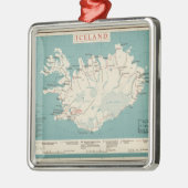 Kaart van IJsland (circa 1959) Metalen Ornament (Links)