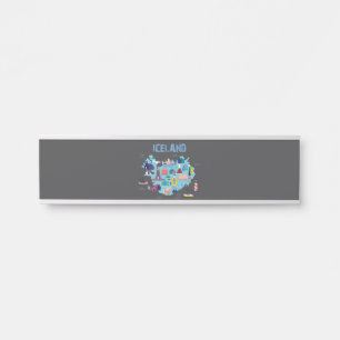 Kaart van IJsland Deurbordje