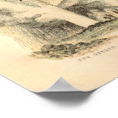  kaart van IJsland en de Faeröer (1872) Poster (Hoek)