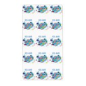 Kaart van IJsland Etiket (Voorkant)