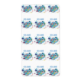Kaart van IJsland Etiket