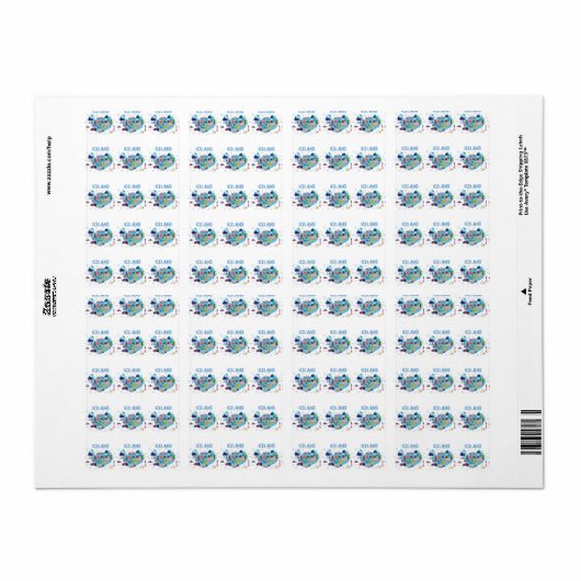 Kaart van IJsland Etiket (Full Sheet)