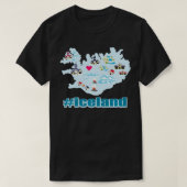 Kaart van IJsland Funny Cool Viking Island T-shirt (Design voorkant)