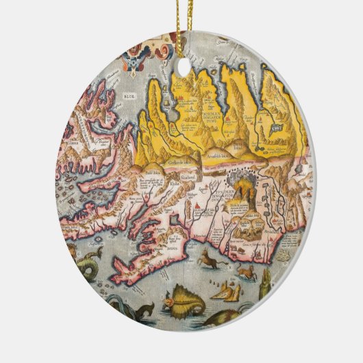 Kaart van IJsland Keramisch Ornament (Links)