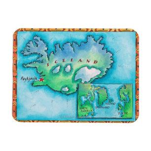 Kaart van IJsland Magneet