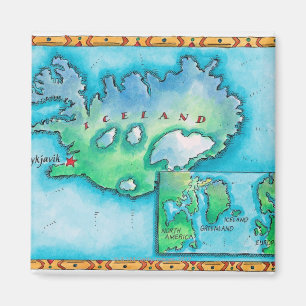 Kaart van IJsland Magneet