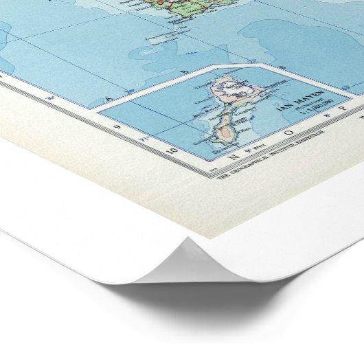  kaart van IJsland Poster (Hoek)