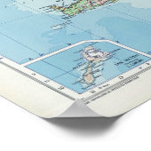  kaart van IJsland Poster (Hoek)