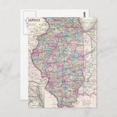kaart van Illinois (1855) (Voorkant / Achterkant)
