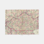  kaart van Illinois (1874) Fleece Deken (Voorkant (Horizontaal))