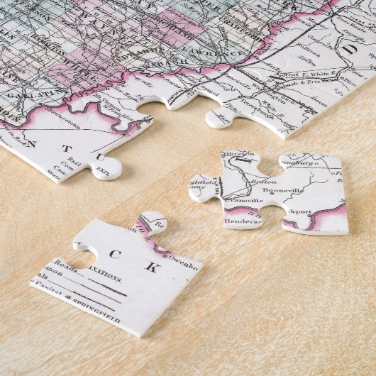 Kaart van Illinois, Joseph Hutchins Colton Legpuzzel (Zijkant)