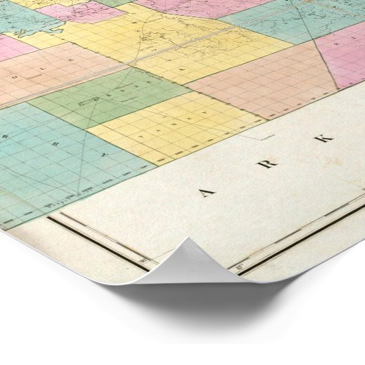 Kaart van Illinois & Missouri Poster (Hoek)