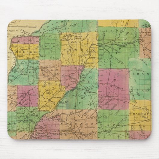 Kaart van Illinois Muismat (Voorkant)