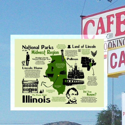 Kaart van Illinois National Parks