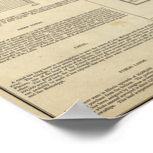 Kaart van Illinois Poster (Hoek)