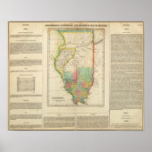 Kaart van Illinois Poster (Voorkant)