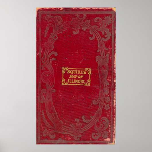 Kaart van Illinois Poster (Voorkant)